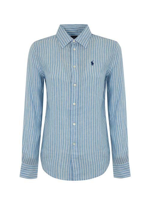 Camicia in lino a righe Azzurro/Bianco POLO RALPH LAUREN | 211970691004